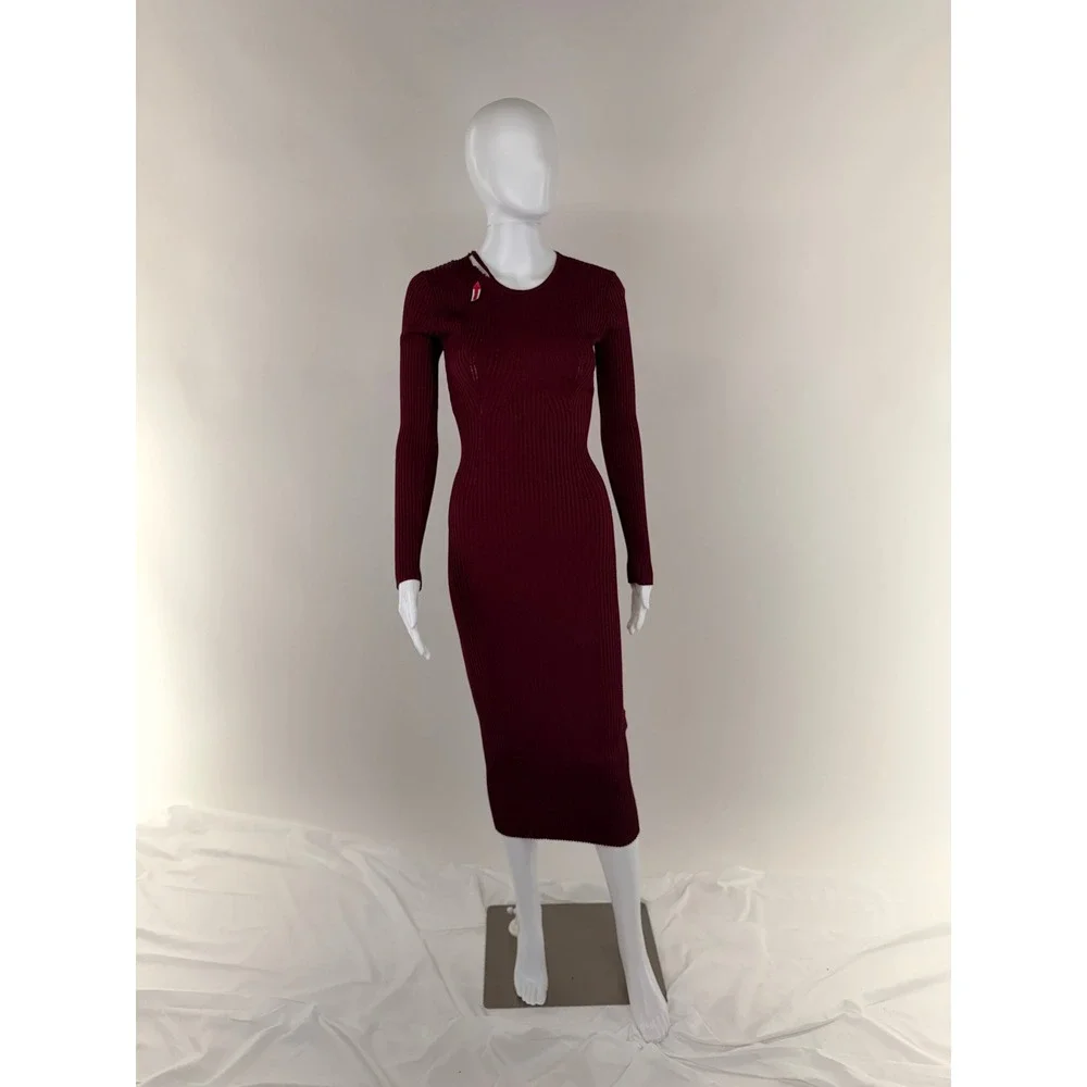 Adam Lippes x RTR Geo Knit Midi Dress Size S SEE FLAW